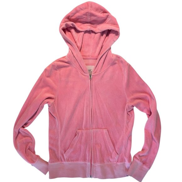 H&M Pink Velour Zip-Up Hoodie - Women's Size Small - Picture 1 of 2